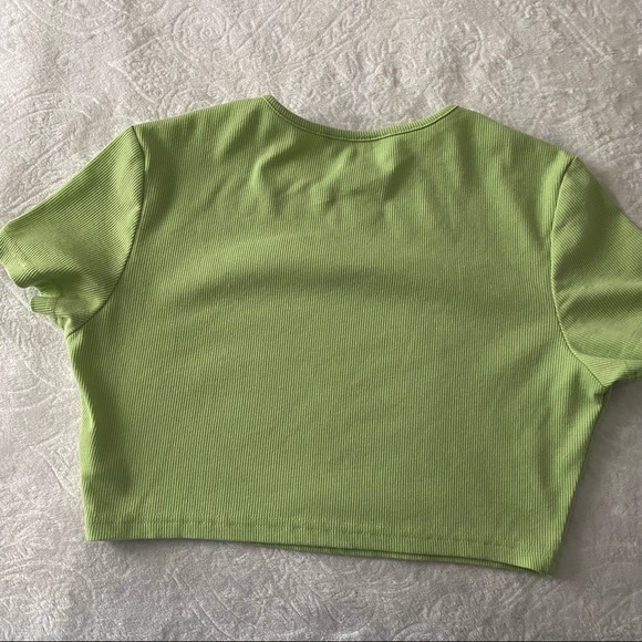 Bright Green Cropped Short Sleeve Tee - Picture 6 of 8